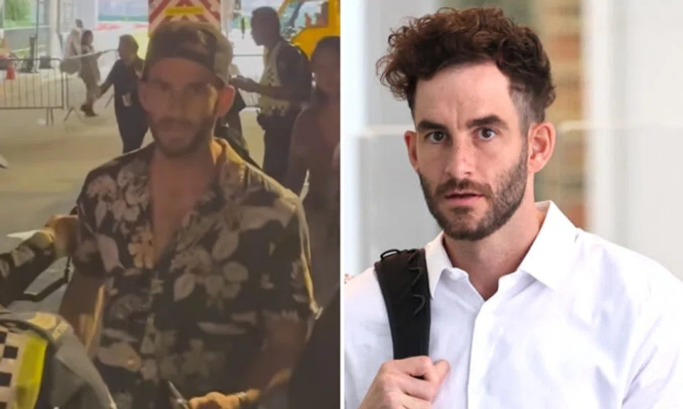 British national Hyde George Ernest, 36, was charged with molesting a 20-year-old woman during the Singapore Grand Prix. Photo: TikTok, Shin Min Daily News