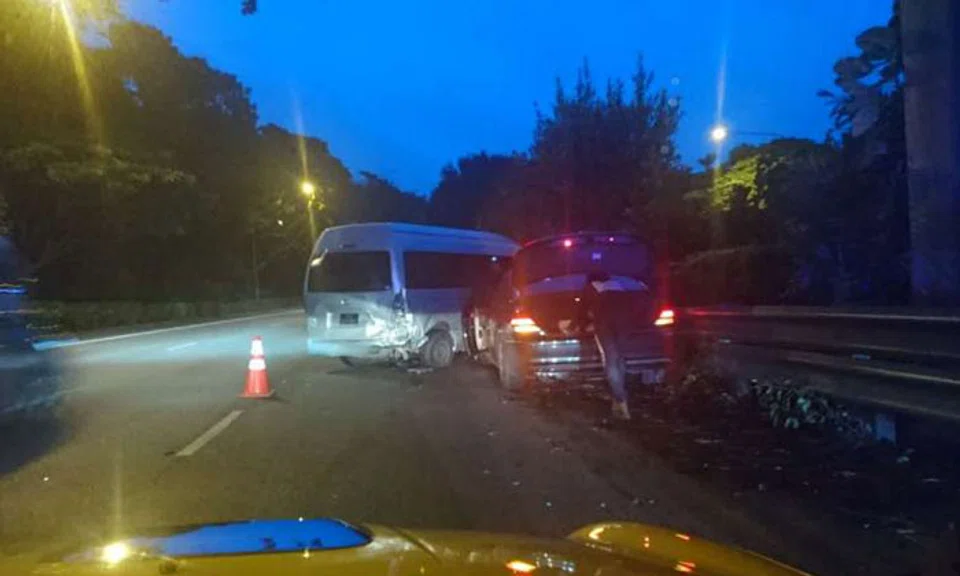 Driver arrested for drink driving after crashing into van on AYE | STOMP