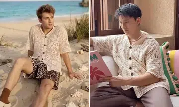 Singaporean celebrity couple Edwin Goh (right) and Rachel Wan allege that one of their crochet patterns had been copied.