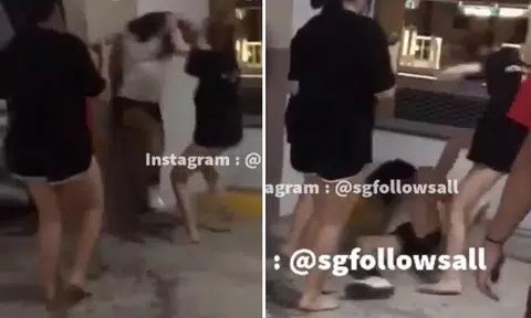 Three teen girls were caught on camera brutally assaulting another girl at the multi-storey carpark of Block 269 Compassvale Link on Tuesday night (Aug 16).