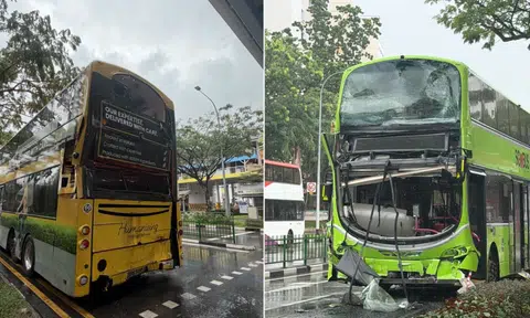 Double-decker bus rear-ends another in Jurong West, both drivers and 42 passengers taken to hospital