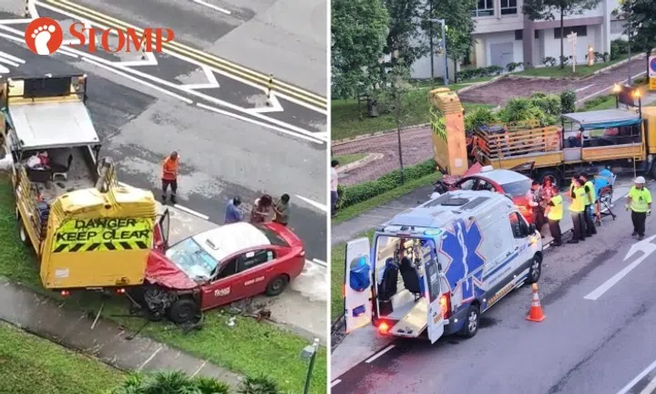 Infant, mum and cabby taken to hospital after accident involving car ...