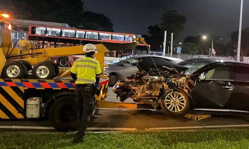 Passenger from car with probation plate taken to hospital after Marine Parade accident with bus