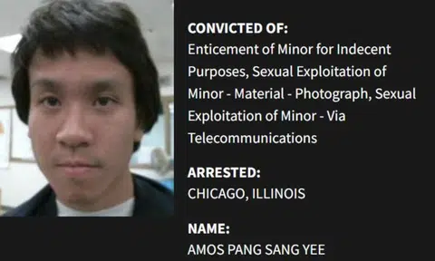 'Worst of the worst': Child sex offender Amos Yee listed on new US govt site of criminal aliens