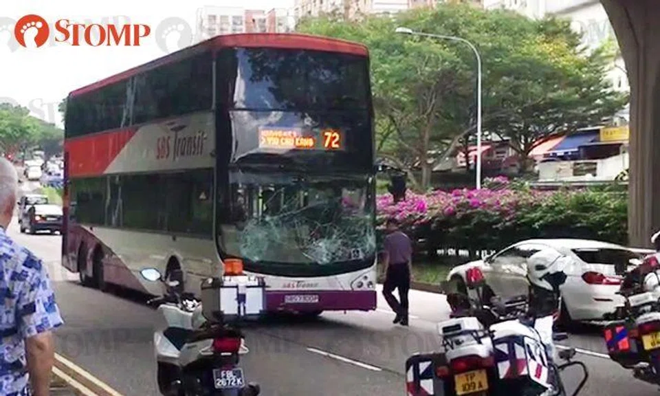Bus driver injured after accident along YCK Road: He ended on wrong side of road due to dizziness