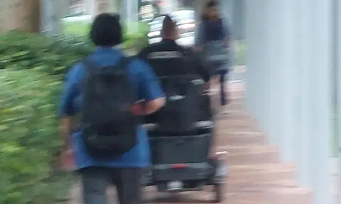 Security guard allegedly speeds down pedestrian walkway on mobility device at 40kmh near Sultan Plaza