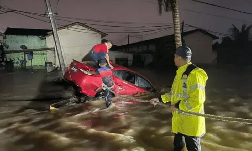Kota Tinggi police said a man was rescued after his car was swept away by the water current in Jalan Liku Cina, near Taman Aman, on Jan 10.