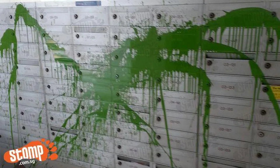 Not April Fool's joke: Loan shark runners 'decorate' mailboxes at Geylang block