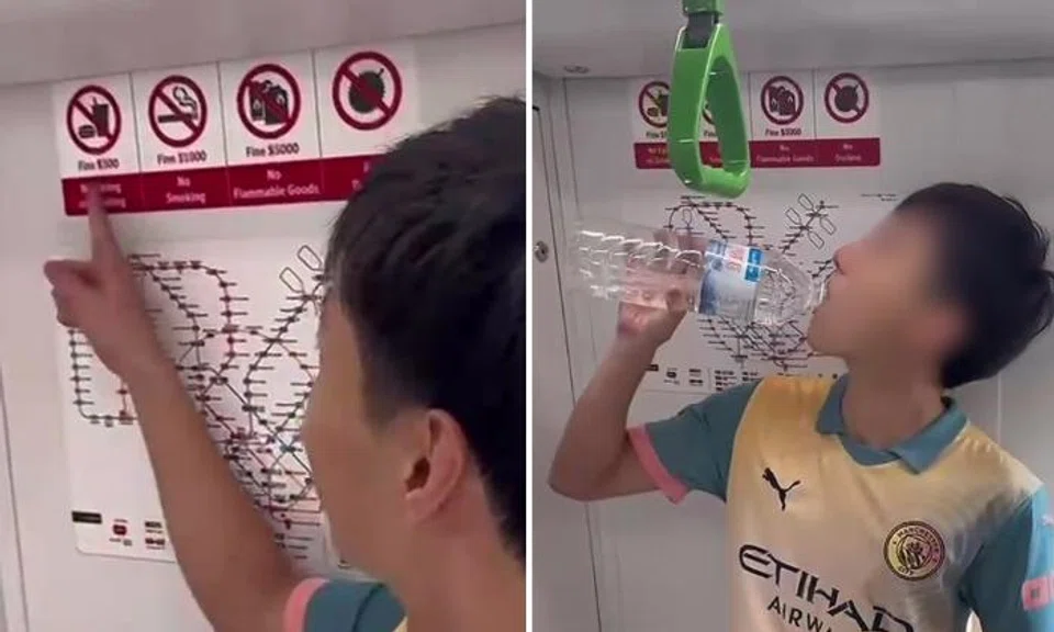 Let's be clear, drinking is prohibited in MRT -- yes, even plain water