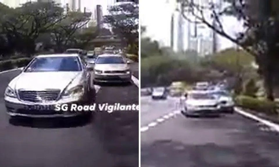 Volkswagen driver overtakes and hits Merc that cut in front of him