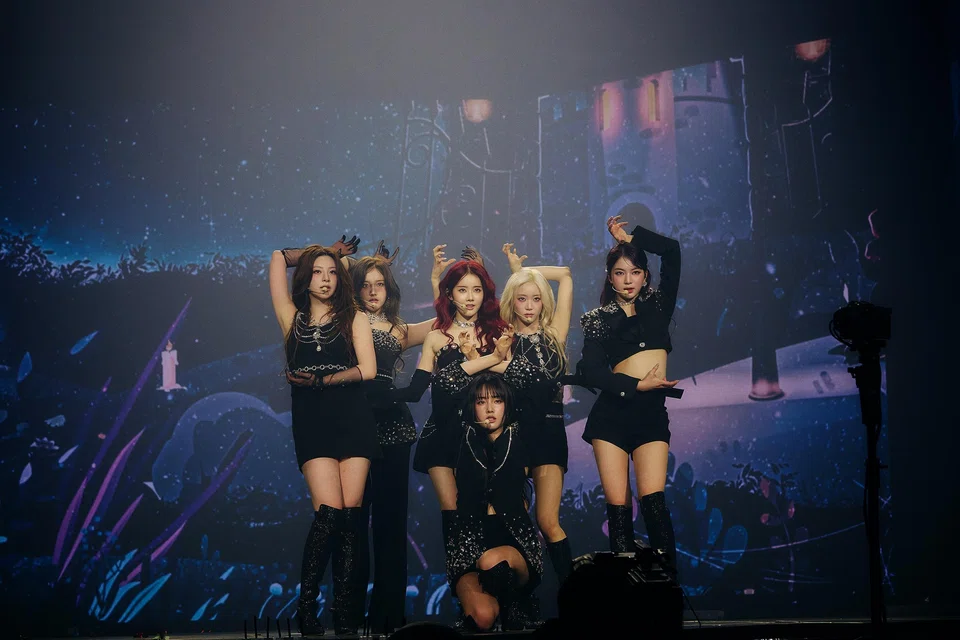 South Korean girl group Stayc’s (clockwise from left) Seeun, J, Sieun, Sumin, Isa and Yoon.