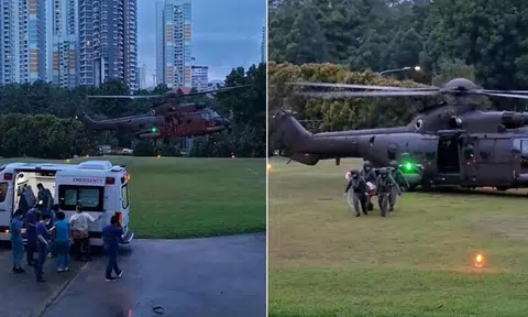 RSAF airlifts vessel crew member out at sea to Singapore General Hospital in medical emergency