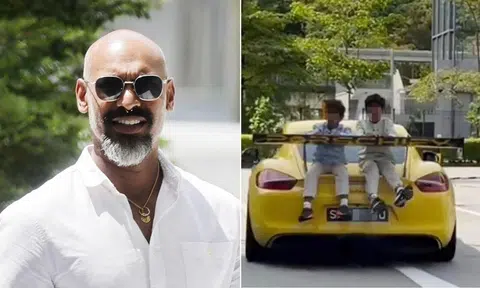 man fined after letting sons sit on rear of moving porsche