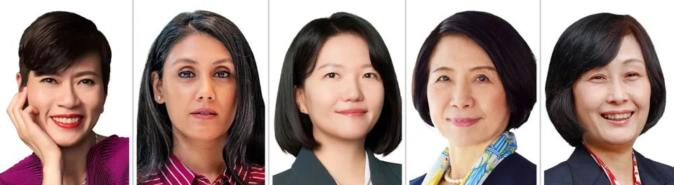 (From left) Malina Ngai, Roshni Nadar Malhotra, Choi Soo-yeon, Makiko Ono and Mitsuko Tottori.