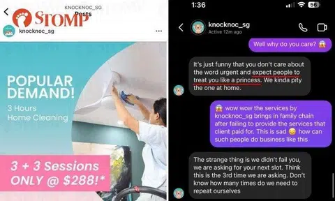 The Stomper shared screenshots of her online chat with Knoc Knoc.