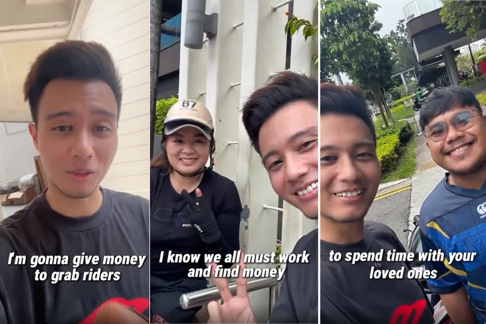 A man who gave out money to delivery riders on National Day divided netizens. 