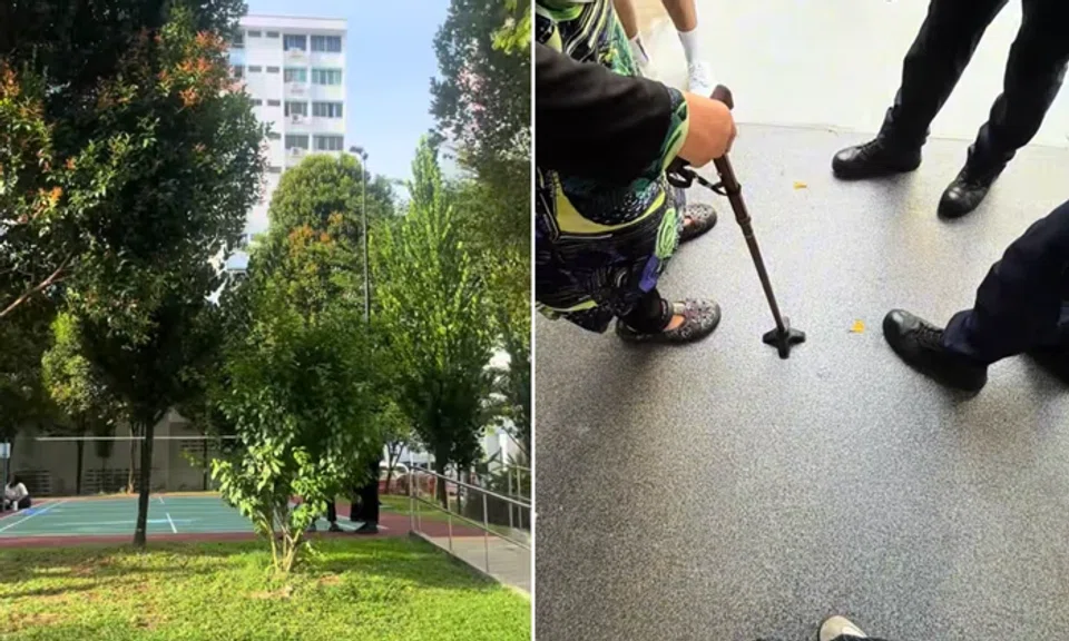 Woman rages at sepak takraw players