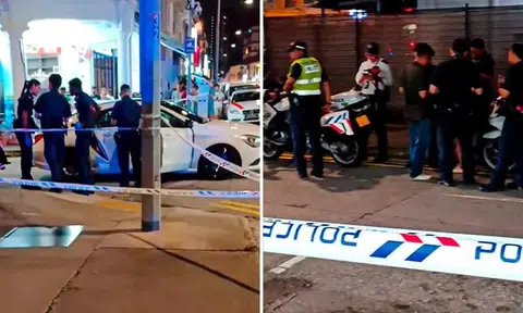 Police seeking driver, passengers who abandoned Mercedes after evading Geylang roadblock