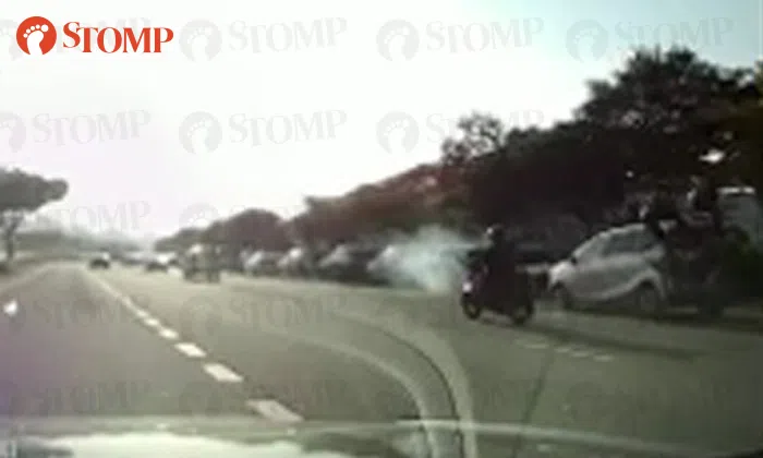 Motorcyclist taken to hospital after accident with car along TPE | STOMP