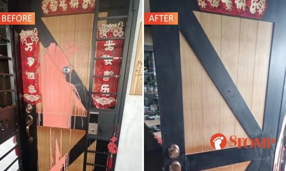 Geylang resident doesn't know why his flat was splashed with paint, says neighbour owes money