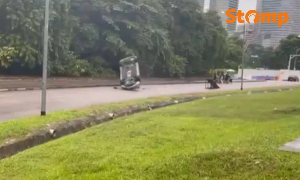 stunt driver crashes cars Singapore