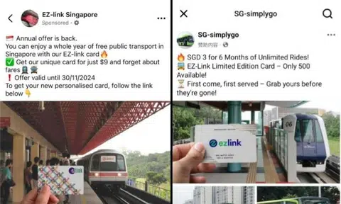 At least $156k lost to scams involving fake EZ-Link and SimplyGo ads on social media this month