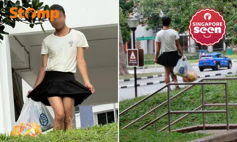 Man in skirt selling tissues near school in CCK approaches passers-by, wants to talk about his grandma: Witness