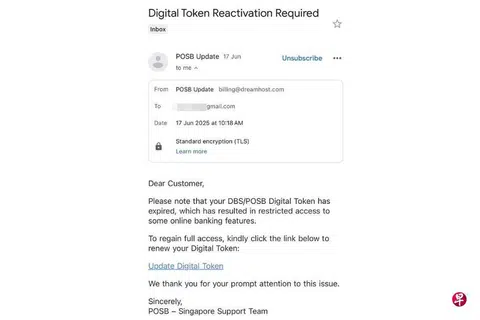 Ms Lin received a phishing email that led to the loss of almost $2,000.