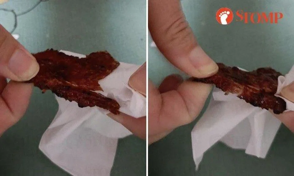 The Stomper shared a video where someone tore a piece of bak kwa with an audible snap to demonstrate how hard it was.