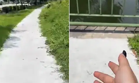 Cyclist shocked by path that leads to drain