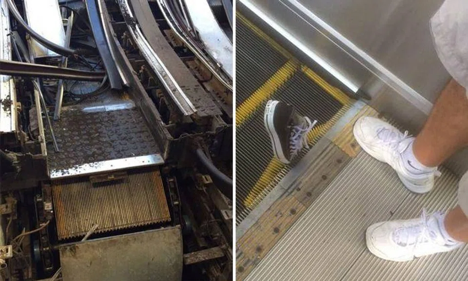 Shocking photos of escalator accidents show why you should always be careful on one