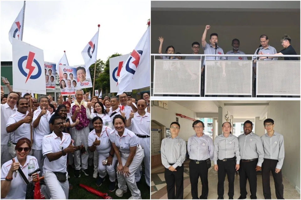 Senior Minister Lee Hsien Loong will lead the PAP team against challengers from the Singapore United Party (top right) and People’s Power Party.