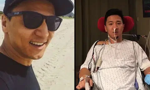Paralysed from the neck down, he dialed for help using his tongue