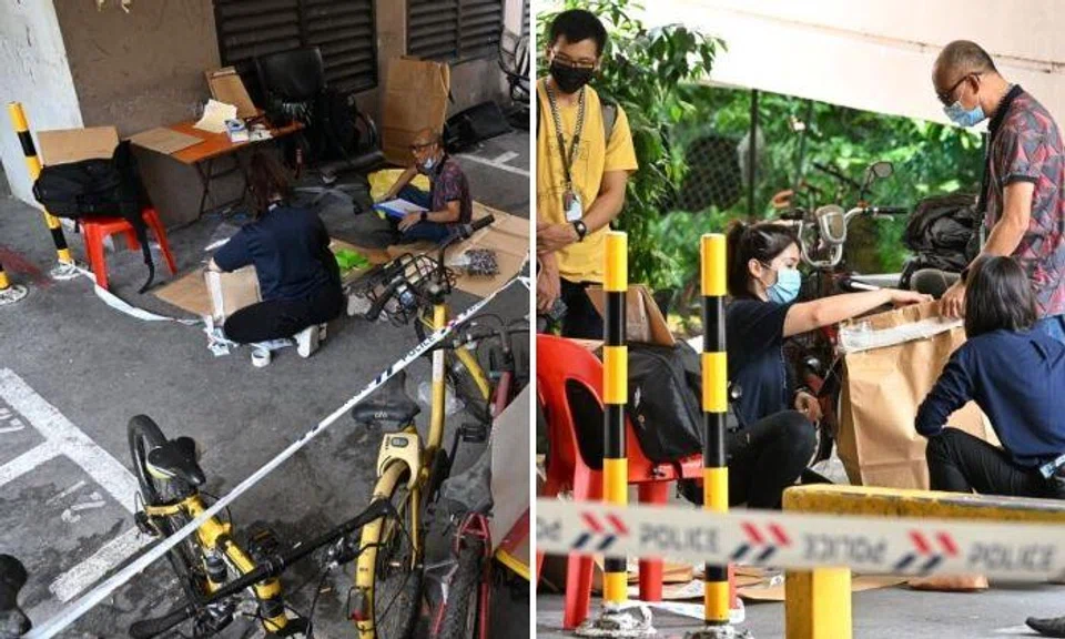The police said that they were alerted to the incident at 9am and arrived to find the man lying motionless. Photos: The Straits Times
