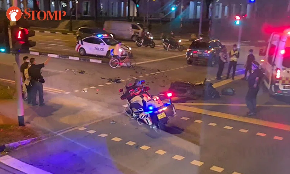Motorcyclist taken to hospital after accident with car at Woodlands | STOMP