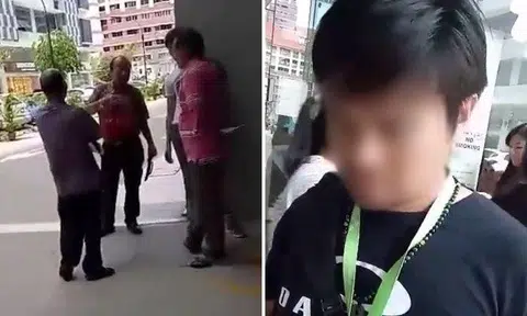 Left: NEA officers the man confronted. Right: NEA officer who informed the man about his offence. Photos: All Singapore Stuff/Facebook