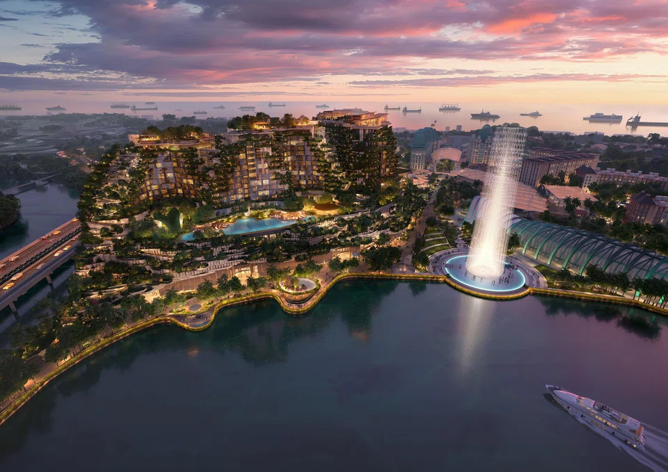 The new waterfront lifestyle development at Resorts World Sentosa is slated to be completed by 2030.