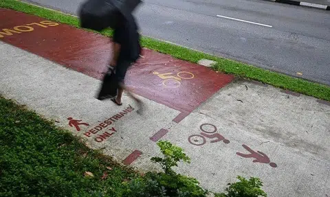 Apart from pedestrians, users of personal mobility aids – such as mobility scooters and electric wheelchairs – are allowed on pedestrian-only paths.