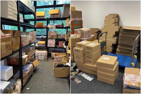 A man was nabbed during raids in Bukit Merah and Delta Avenue, where the police found more than 4,700 allegedly fake items.