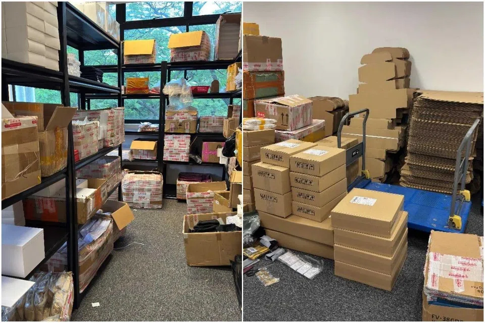 A man was nabbed during raids in Bukit Merah and Delta Avenue, where the police found more than 4,700 allegedly fake items.