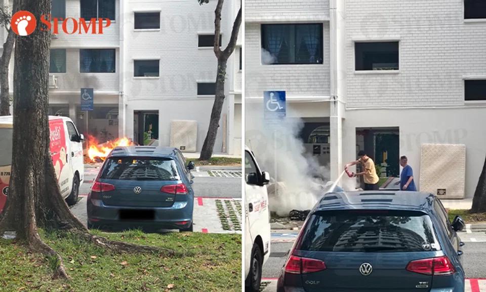 residents put out fire at tampines