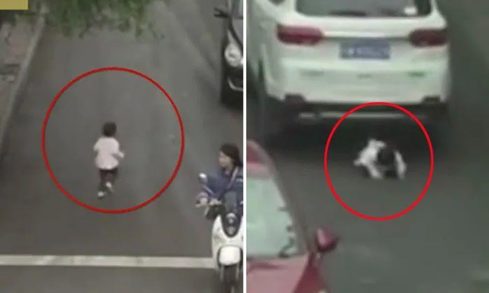 2-year-old girl miraculously survives being run over by 2 SUVs in China