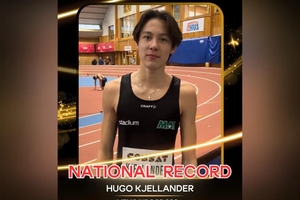 Sprinter Hugo Kjellander, who has Singapore and Swedish citizenship, took down the 200m indoor national record with a 22.19 second effort at the Bannister Winter Classic in Gothenburg, Sweden.