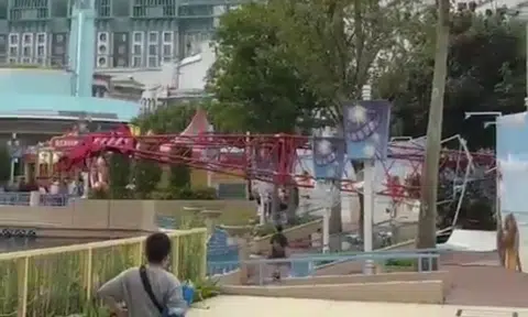 Crane used for demolition topples at Universal Studios: No injuries reported, work stopped