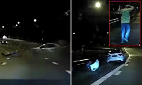 Driver crashes car after going at high speed on PIE and losing control -- but where is he off to?