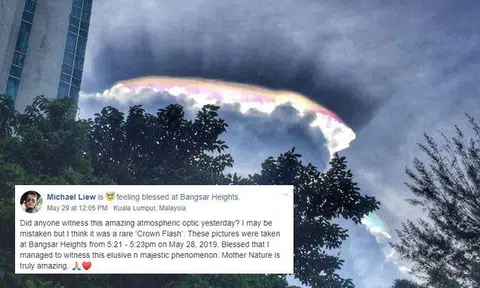 Majestic aurora-like glow in clouds over Bangsar, KL takes residents' breaths away