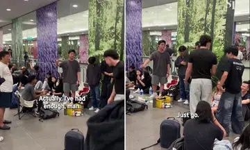 man confronts alleged queue-cutter at bayfront mrt audemars piguet x swatch