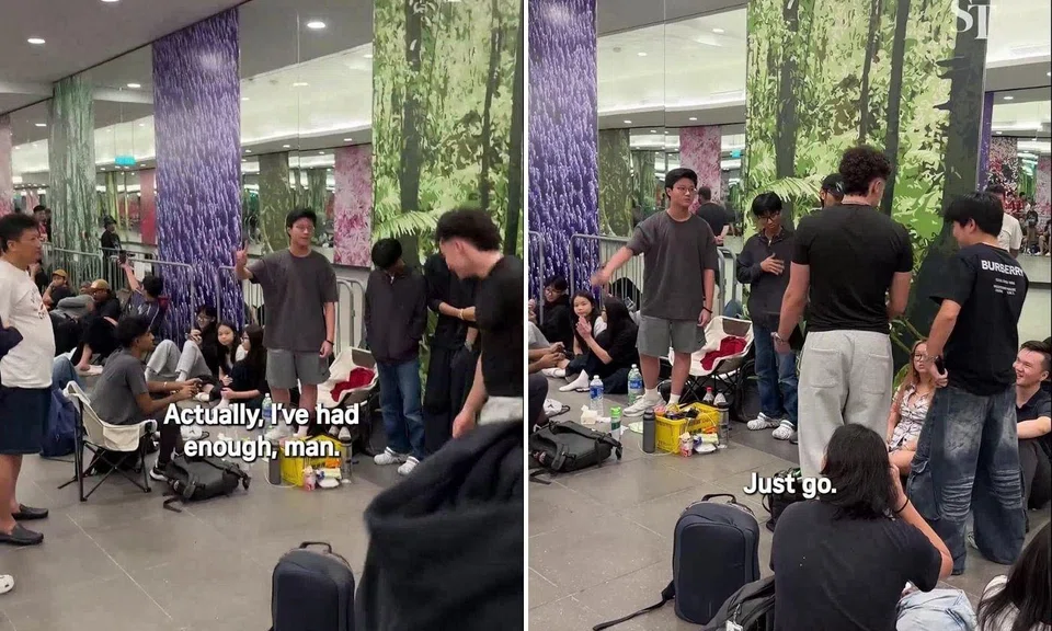 man confronts alleged queue-cutter at bayfront mrt audemars piguet x swatch