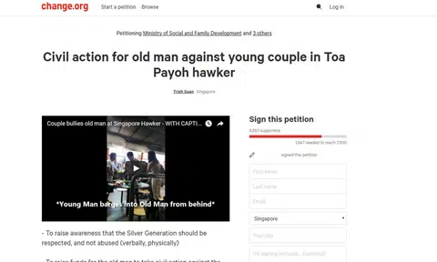 Police reports, petition lodged against couple caught in heated dispute with uncle at hawker centre