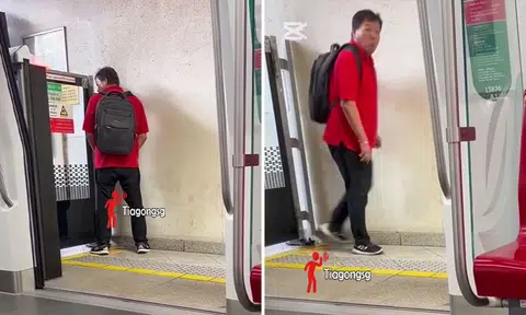 Man runs off after getting caught on video peeing at Tanah Merah MRT Station, police investigating